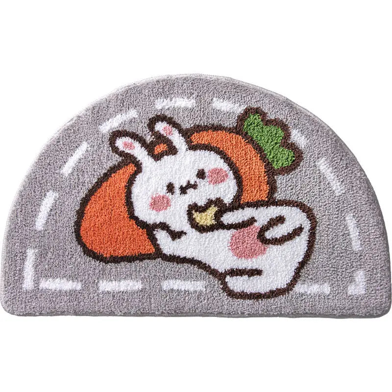 Sweet bunny friends fluffy floor mat - bathmat - bedside mat - bunnies - floor