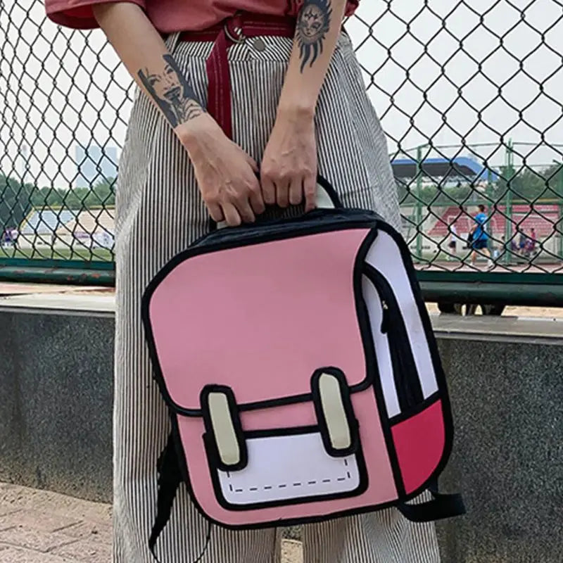 2d cartoon backpack - 2d - cartoon - 3d backpack - bag