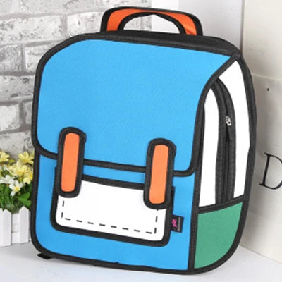 2d cartoon backpack - 2d - cartoon - 3d backpack - bag