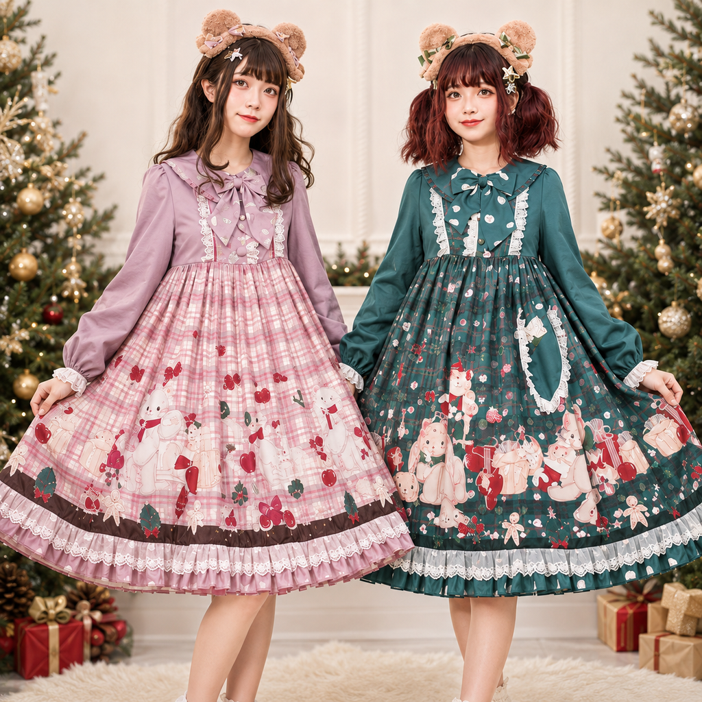 kawaii snow hoilday dress holiday drawing how to draw lolita Wishes lolita aesthetic drawing