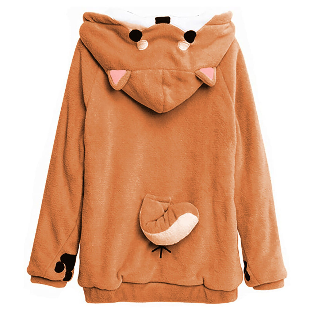 Cute Puppy Dog Fox Ear Hoodie Sweatshirt Pullover Hood Kawaii Babe