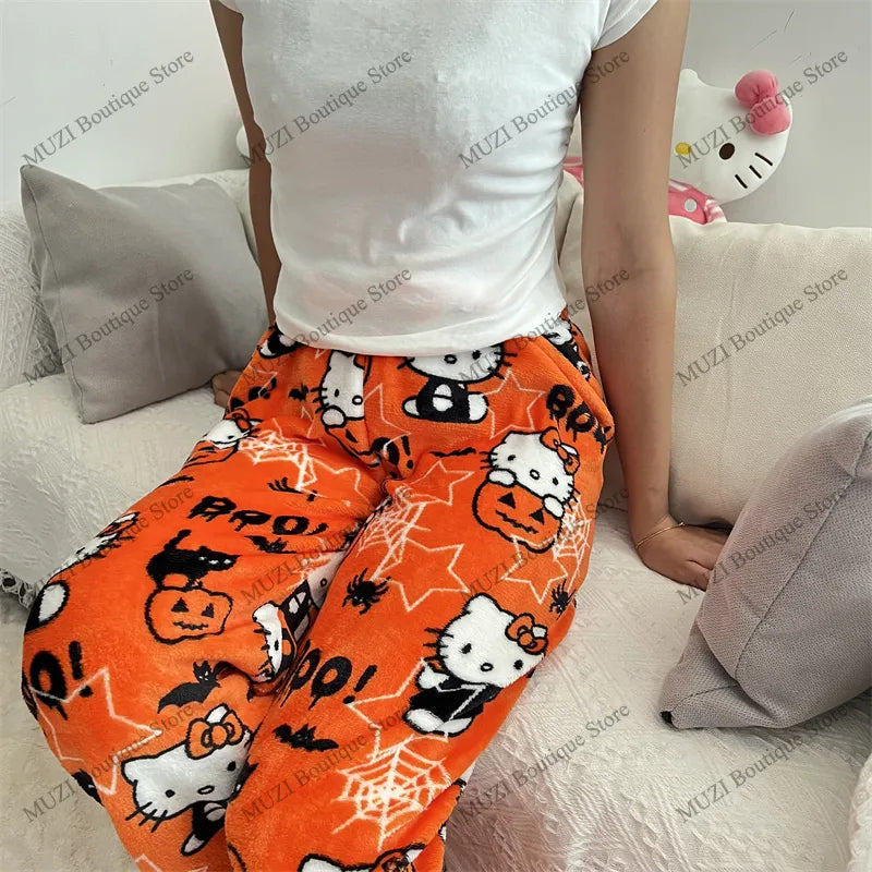 Cozy Holiday Kawaii Kitty Pajama Pants