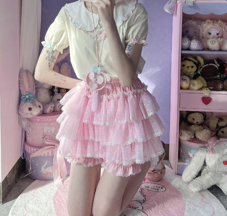 Tulle Lace Bloomer Shorts