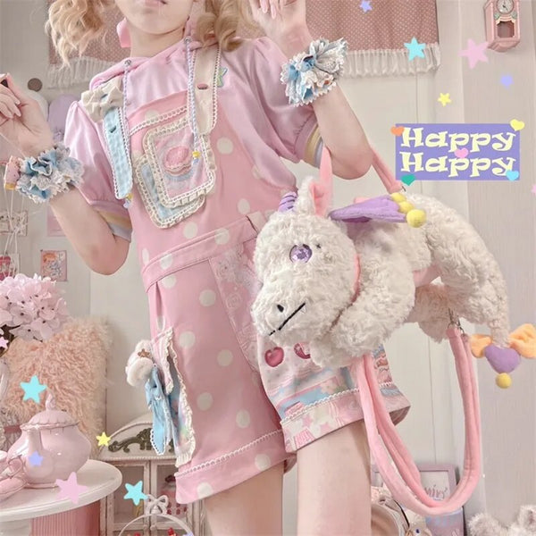 Fuzzy Elfin Ball Bag Keychain - Kawaii Fashion Shop  Cute Asian Japanese  Harajuku Cute Kawaii Fashion Clothing
