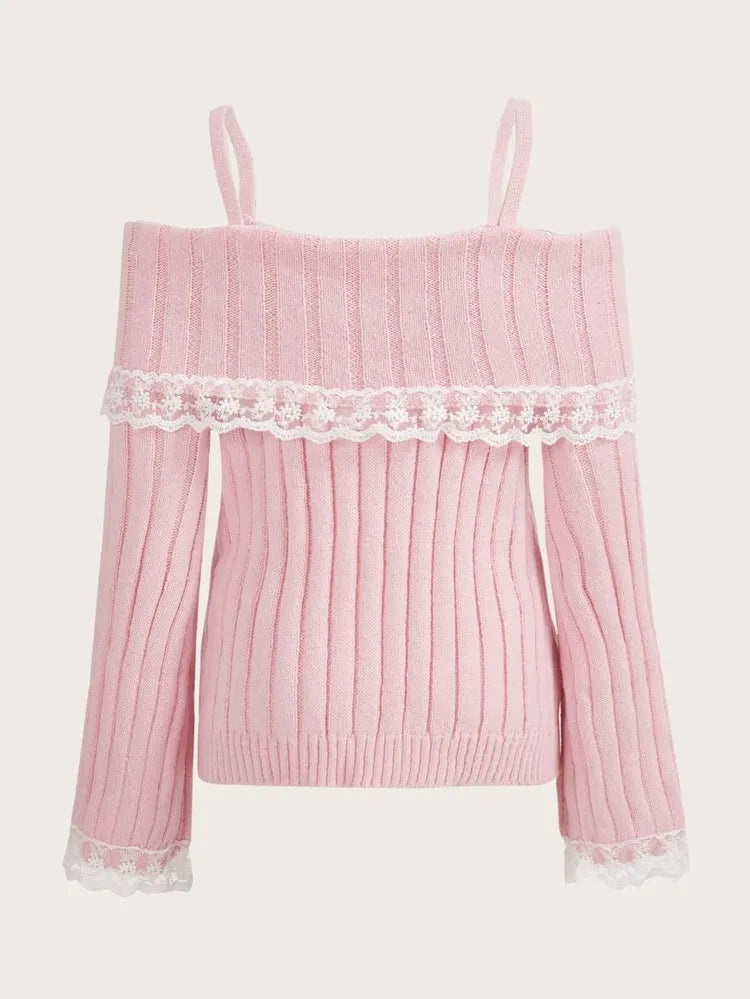 Pink Knit Princess Sweater