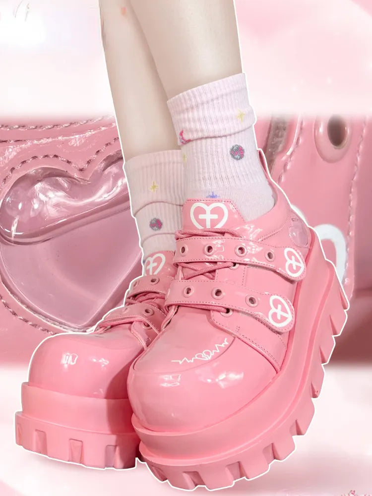 Pink Menhera Platform Shoes