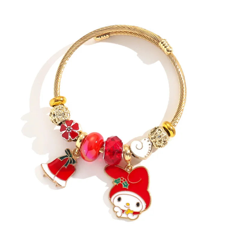 Holiday Character Bangle Beaded Bracelets