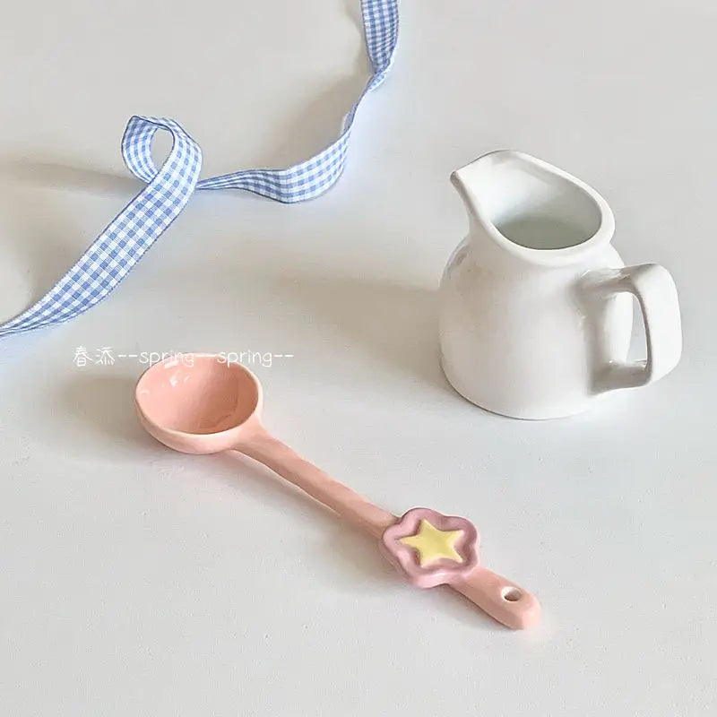 Sakura Ceramic Cup Saucer & Spoon Set