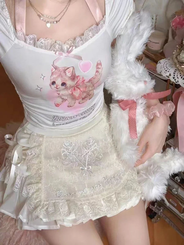 Kawaii Japanese Style Pajamas - Pastel Kitten