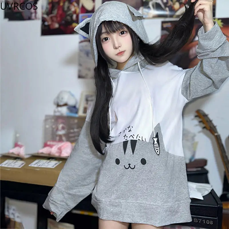 Eve harapeco 商店 Neko Hoodie(Akubi)-ブラック Eve harapeco 商店 Eve harapeco 商店 Neko Hoodie(Akubi)-ブラック Eve harapeco 商店