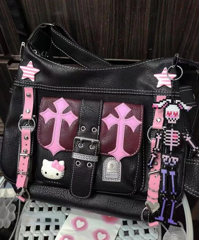 Kawaii Ghost Messenger Bag Pastel Goth Creepy Cute Gothic Shoulder bag yume  yami