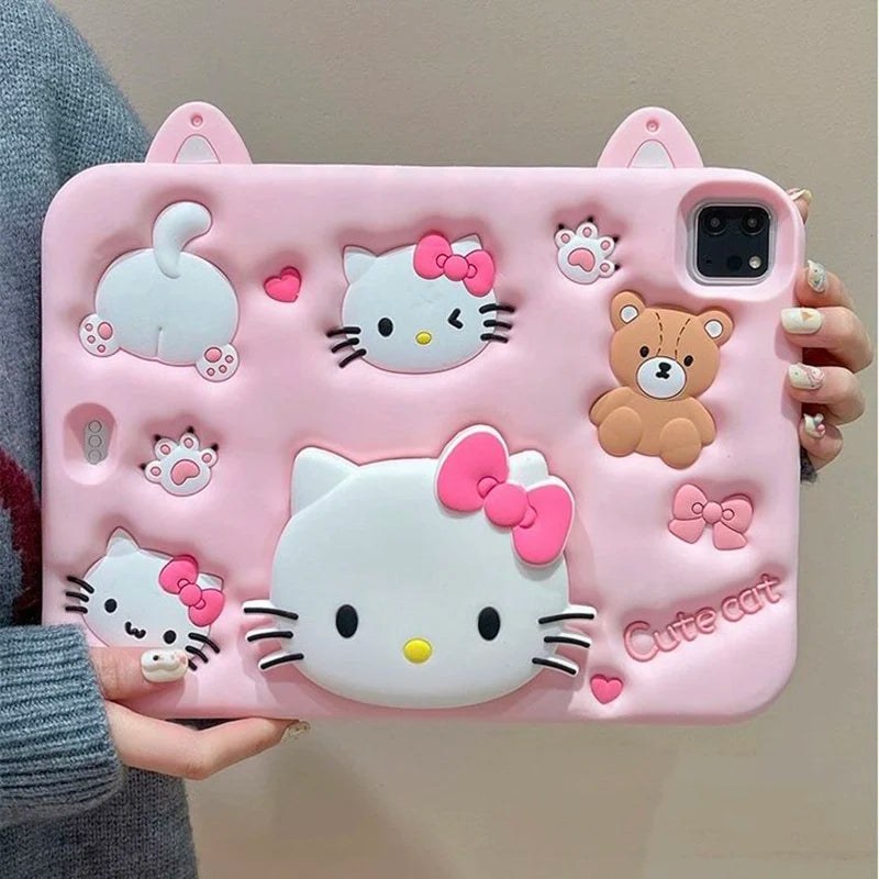 3d Pink Kitten ipad Case