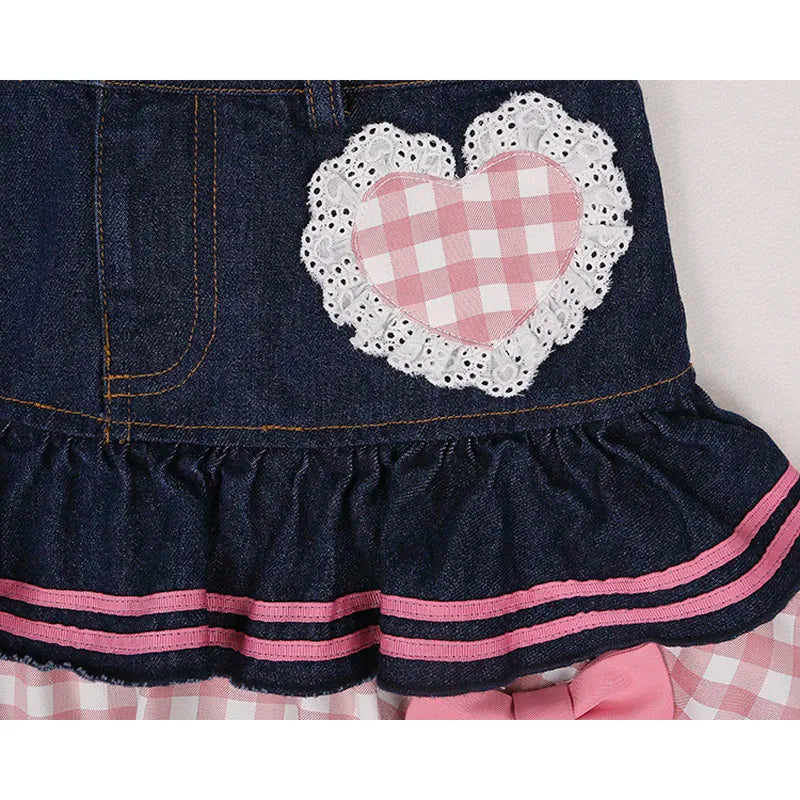 Denim Sweetheart Plaid Miniskirt