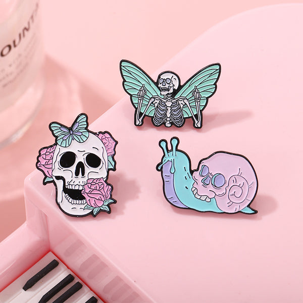 Pastel Goth Creepy Cute Enamel Pin Set