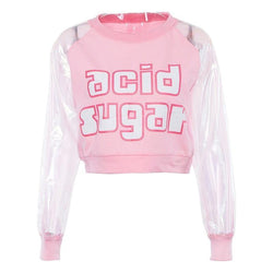 Acid sugar crop top - acid - acidic sugar - baby blue - belly top