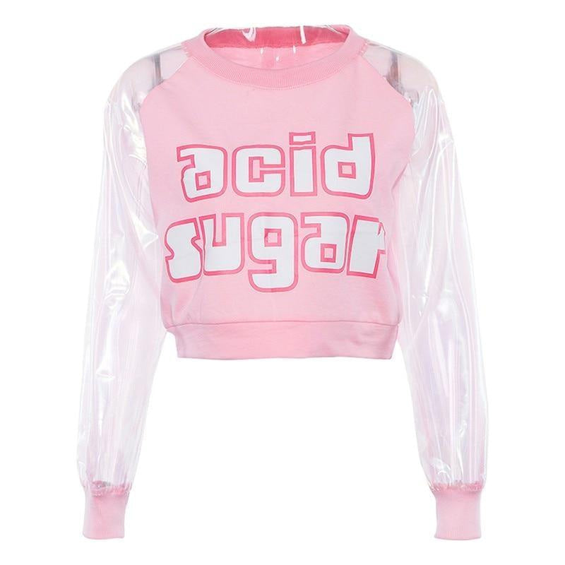 Acid sugar crop top - acid - acidic sugar - baby blue - belly top