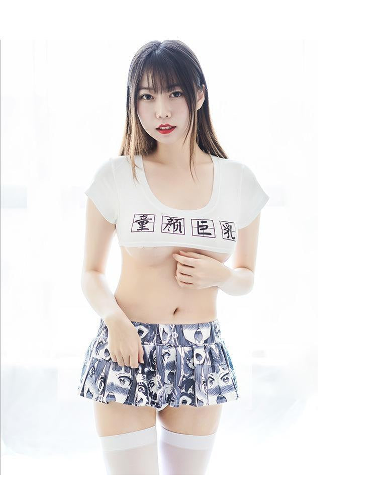 Ahegao mini skirt - anime - girl - manga - pleated skirt