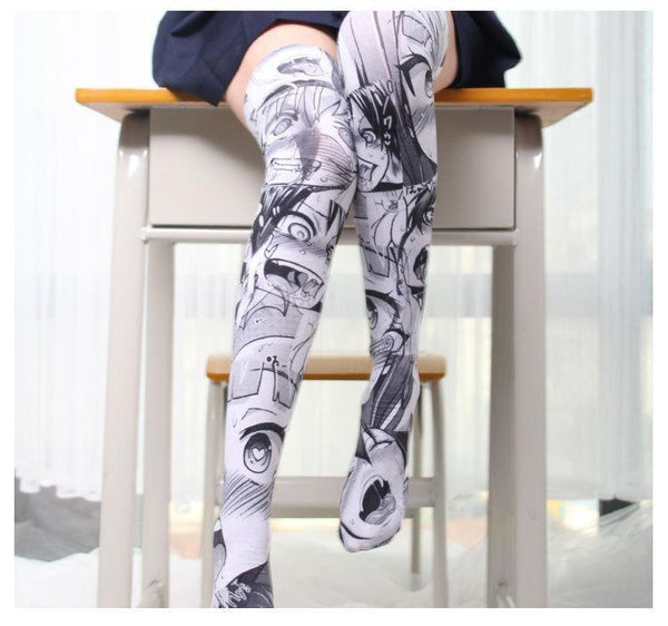 Ahegao stockings - anime - girl - girls - japanese - knee socks