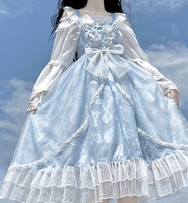 Alice In Fairyland Blue Princess Lolita Dress | Kawaii Babe 2-Piece Set Alice In Fairyland Blue Princess Lolita Dress | Kawaii Babe 2-Piece Set