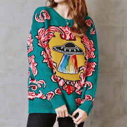 Alien contact sweater - aliens - autumn - cool - crew neck - crewneck