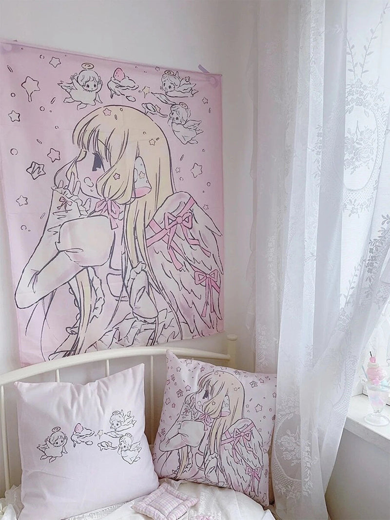 Angelic prayer anime wall tapestry - angelcore - anime - chi - chobits - home decor