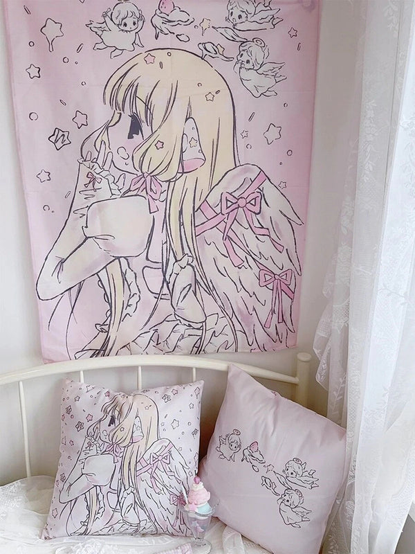 Angelic prayer anime wall tapestry - angelcore - anime - chi - chobits - home decor