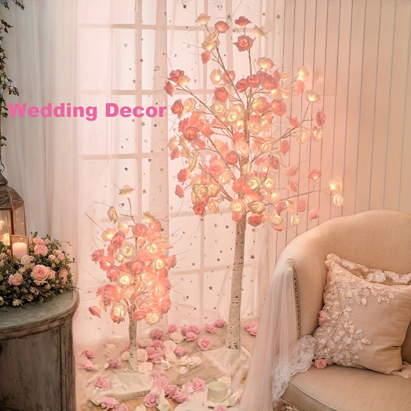 Kawaii artificial pink rose sakura cherry blossom led floor tree