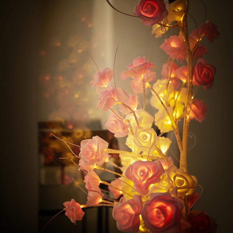 Kawaii artificial pink rose sakura cherry blossom led floor tree