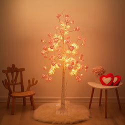 Kawaii artificial pink rose sakura cherry blossom led floor tree