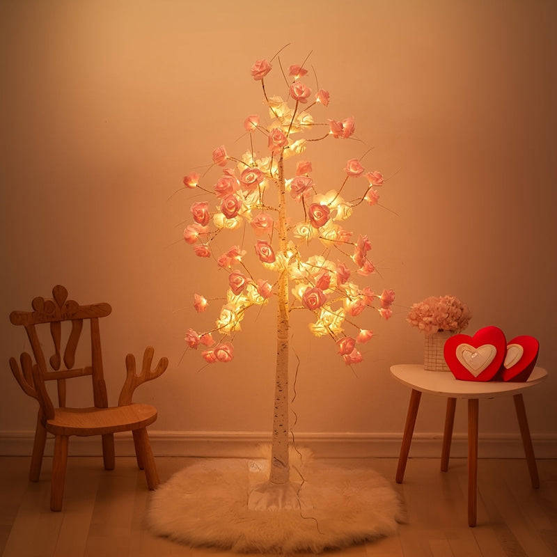 Kawaii artificial pink rose sakura cherry blossom led floor tree