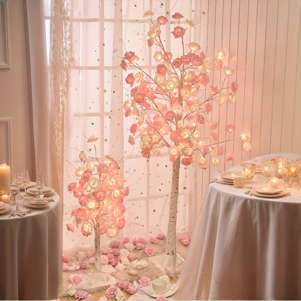 Artificial Pink Rose Sakura Cherry Blossom LED Floor Tree – Kawaii