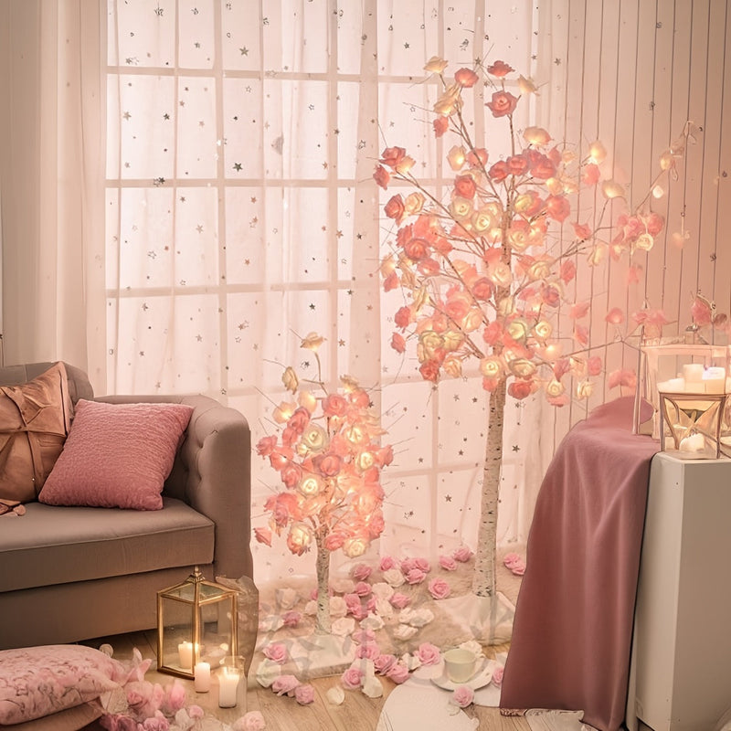 Kawaii artificial pink rose sakura cherry blossom led floor tree