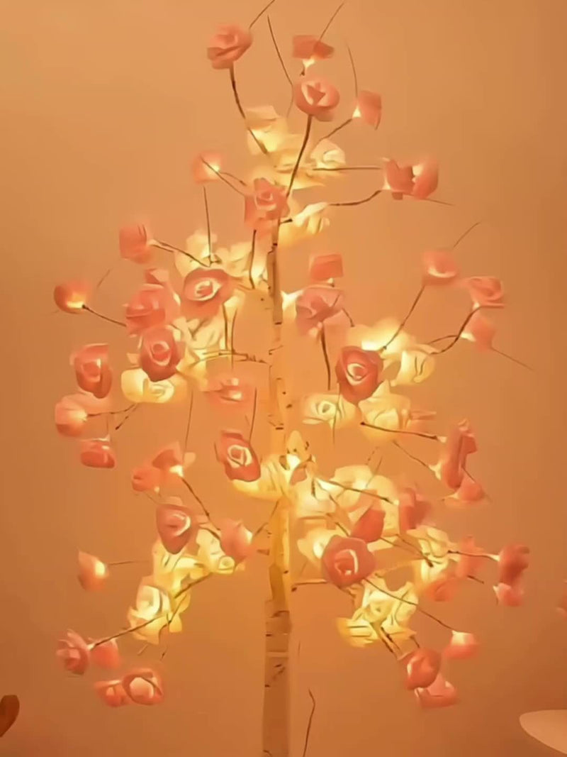 Kawaii artificial pink rose sakura cherry blossom led floor tree