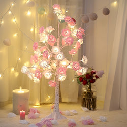 Kawaii artificial pink rose sakura cherry blossom led floor tree