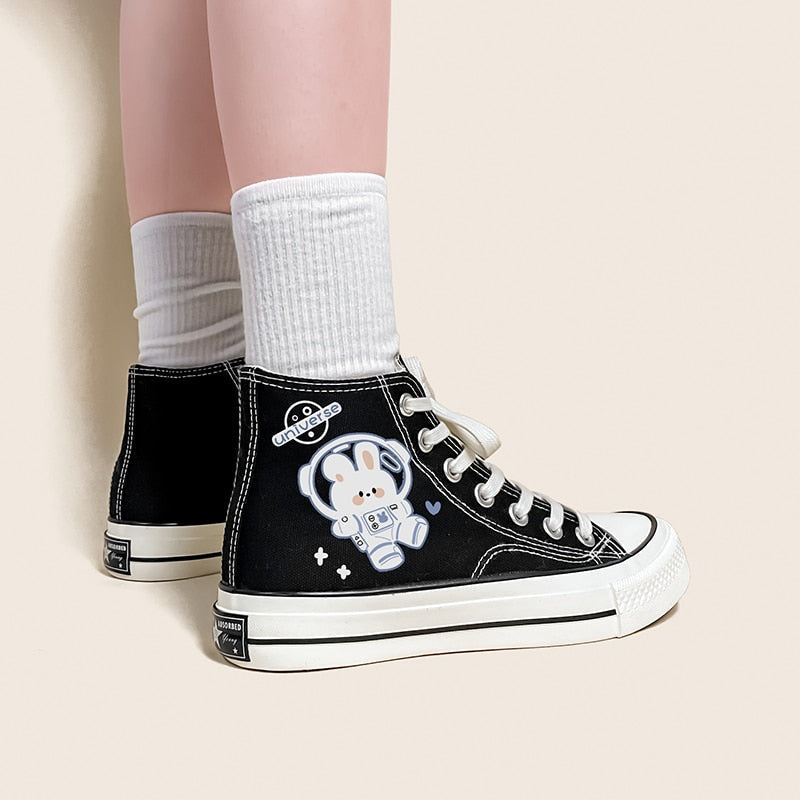 Astronaut bunny high tops - bunny - footwear - high tops - kawaii - shoes