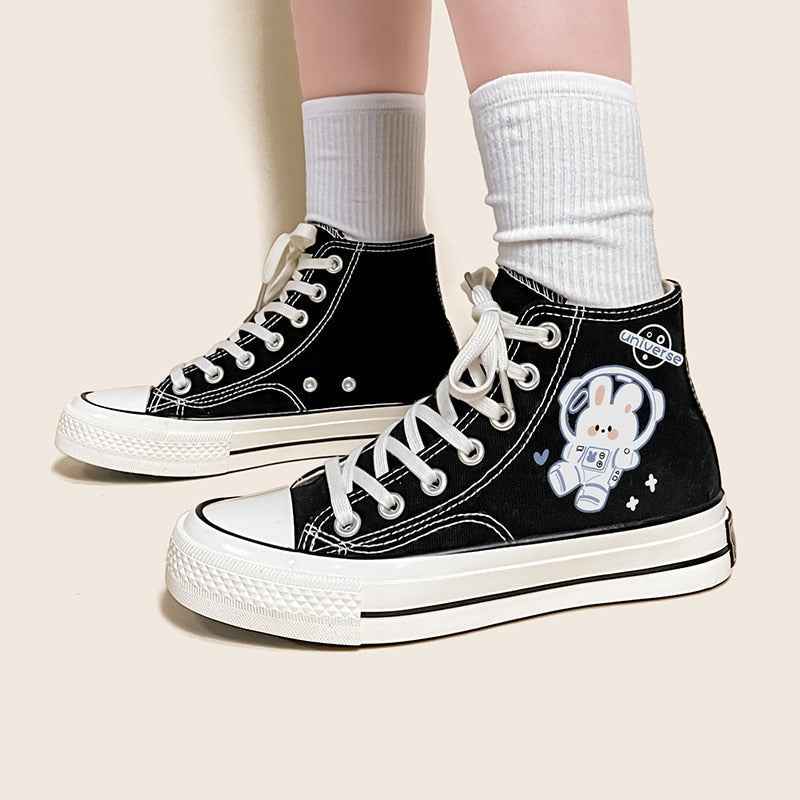 Astronaut bunny high tops - bunny - footwear - high tops - kawaii - shoes