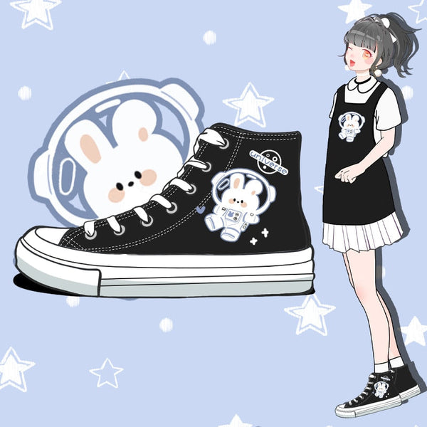 Astronaut bunny high tops - bunny - footwear - high tops - kawaii - shoes