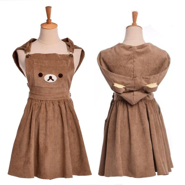 Brown Teddy Bear Jumper Romper Dress Brown Cord Hoodie M Brown Teddy Bear Jumper Romper Dress Brown Cord Hoodie M
