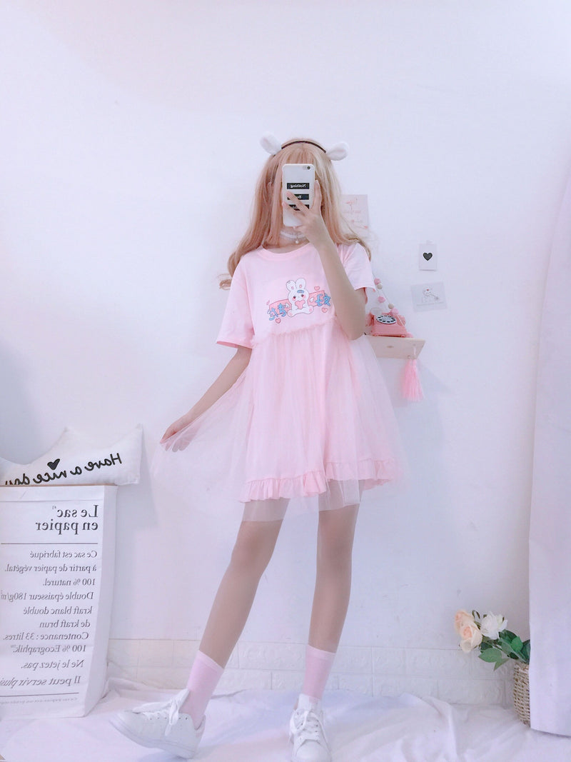 Baby Bun Night Dress Nighgown Japan Kawaii Cute | Kawaii Babe Pink Baby Bun Night Dress Nighgown Japan Kawaii Cute | Kawaii Babe Pink
