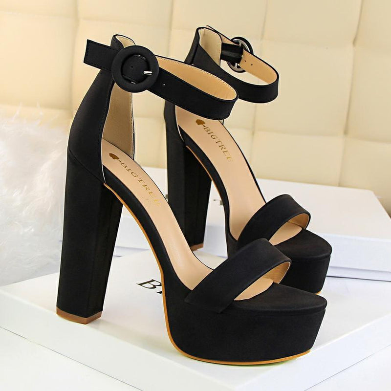 Kawaii baby doll high heels square block heel