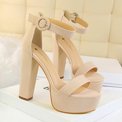 Kawaii baby doll high heels square block heel