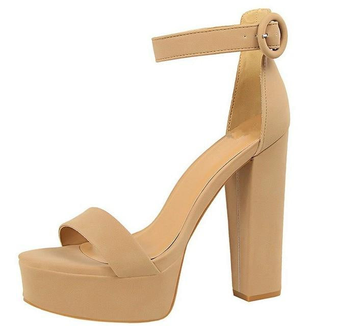 Kawaii baby doll high heels square block heel