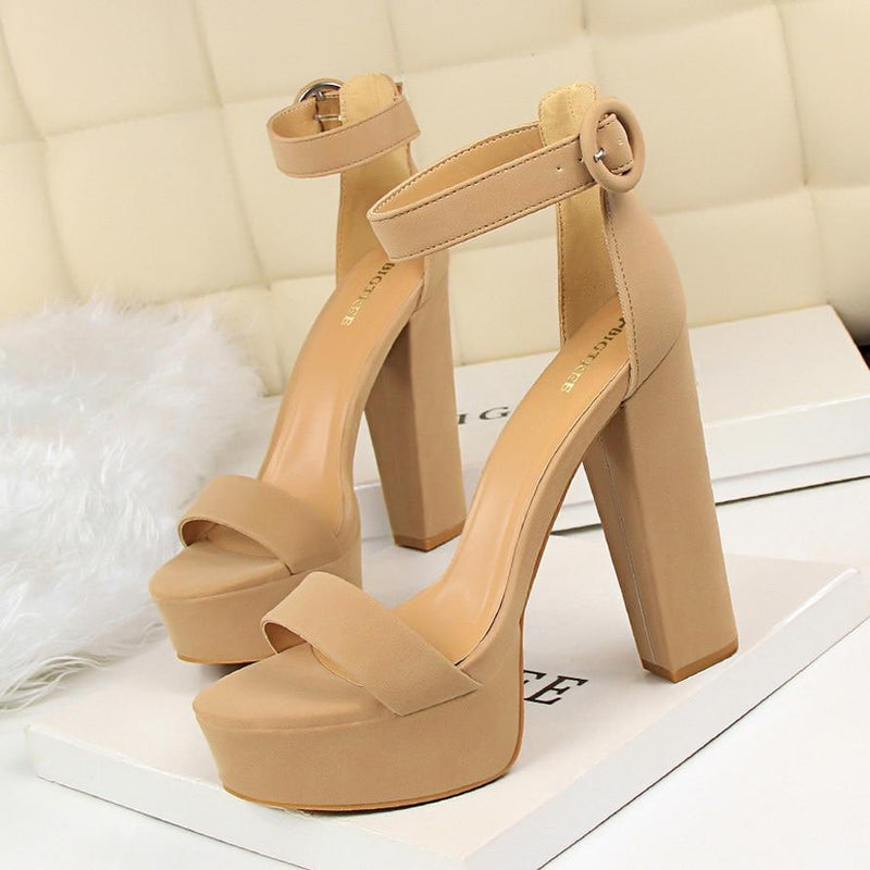 Kawaii baby doll high heels square block heel