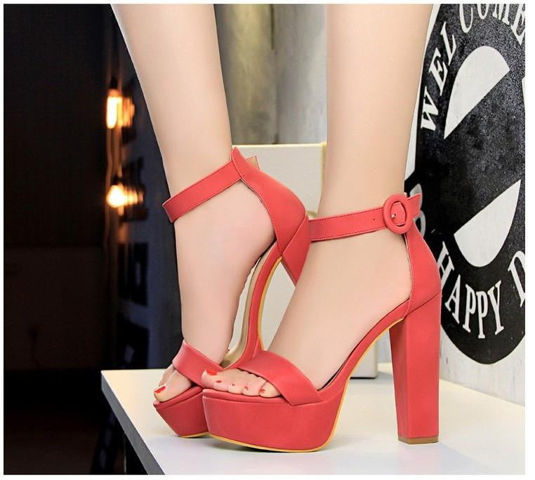 Kawaii baby doll high heels square block heel