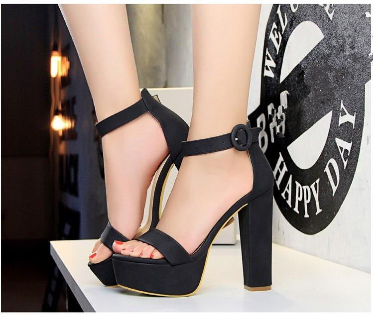 Kawaii baby doll high heels square block heel