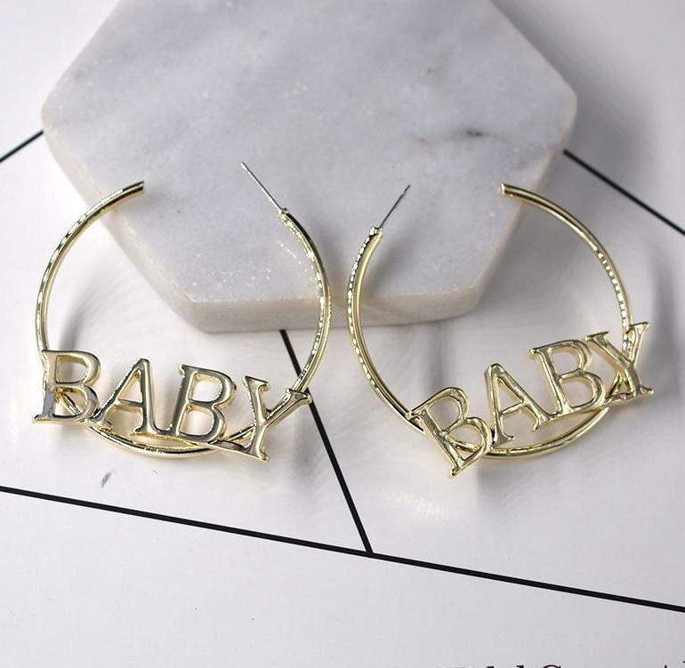 Baby hoop earrings - baby girl - ear rings - gold jewelry - jewellery - jewellry