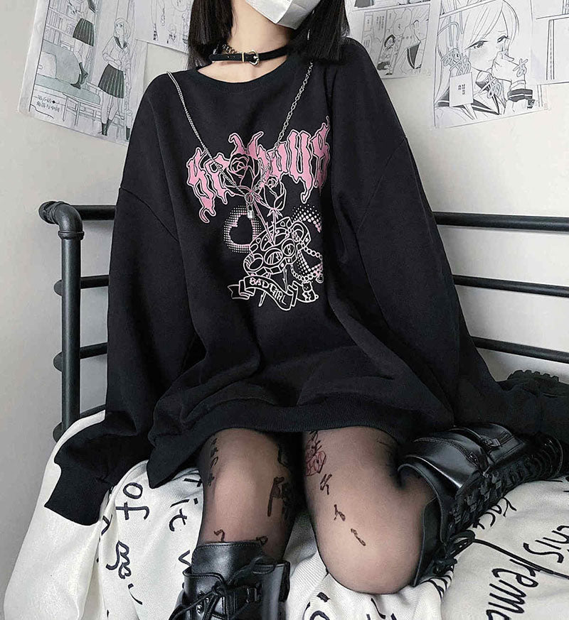 Bad girl pastel goth sweater - gothic - kawaii - long sleeve - new - pastel goth