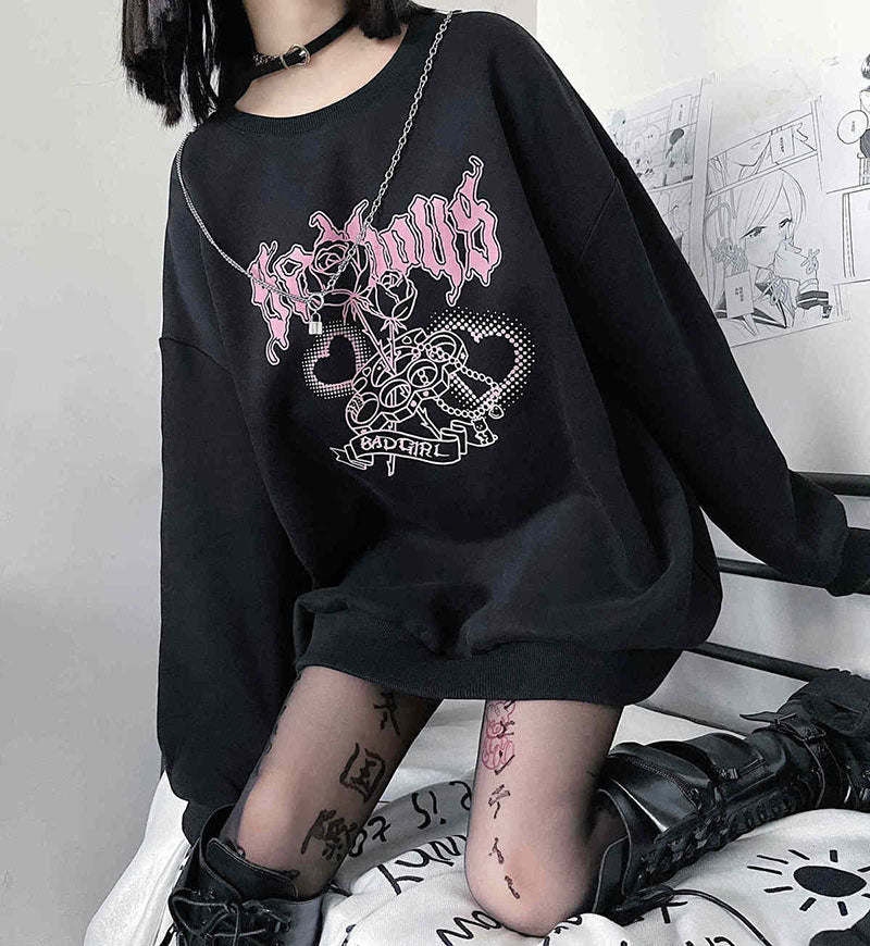 Bad girl pastel goth sweater - gothic - kawaii - long sleeve - new - pastel goth