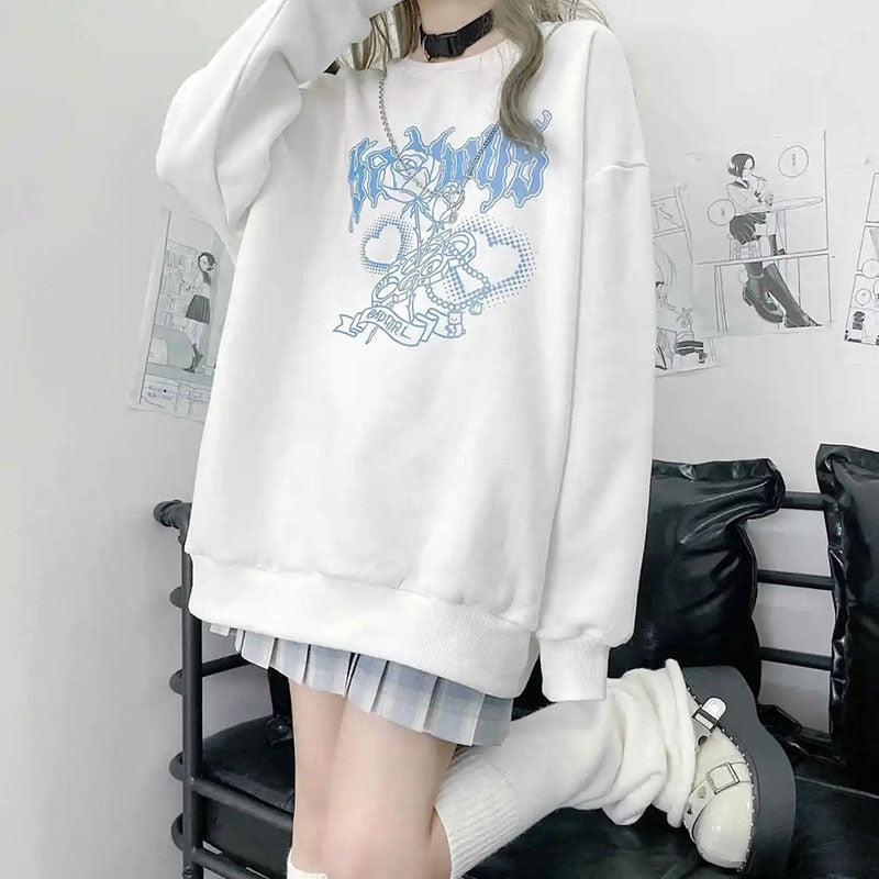 Bad girl white sweater - fairy kei - kawaii - long sleeve - pastel - plus size