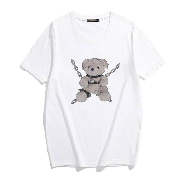 Baddie chained bear tee - bear - dark - goth - gothic - shirt